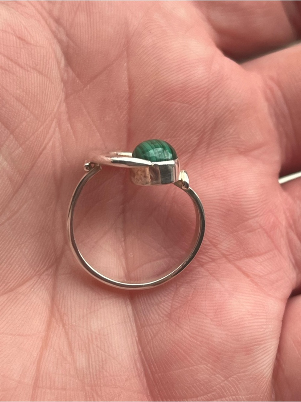 Malachite Sterling Silver Ring - Picture 5 of 5